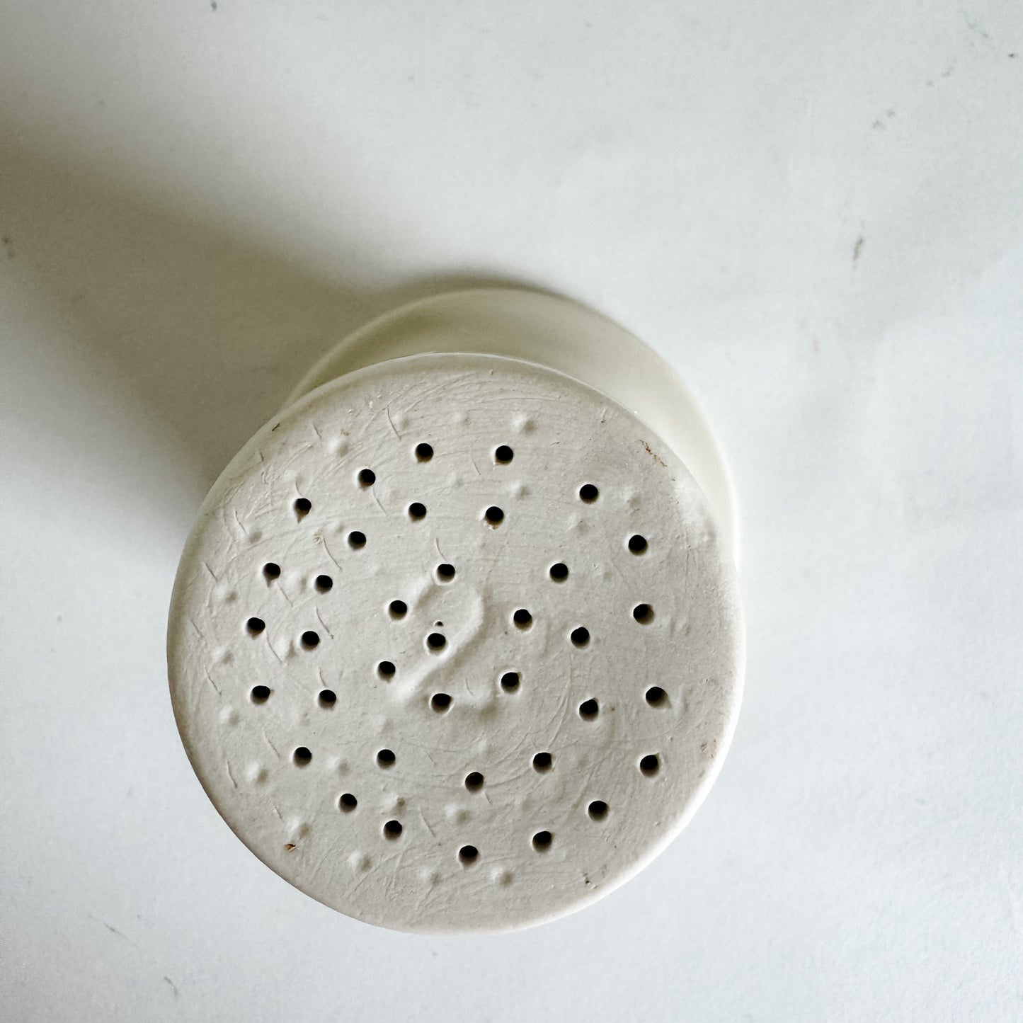 Vintage French Stoneware Cheese Strainer