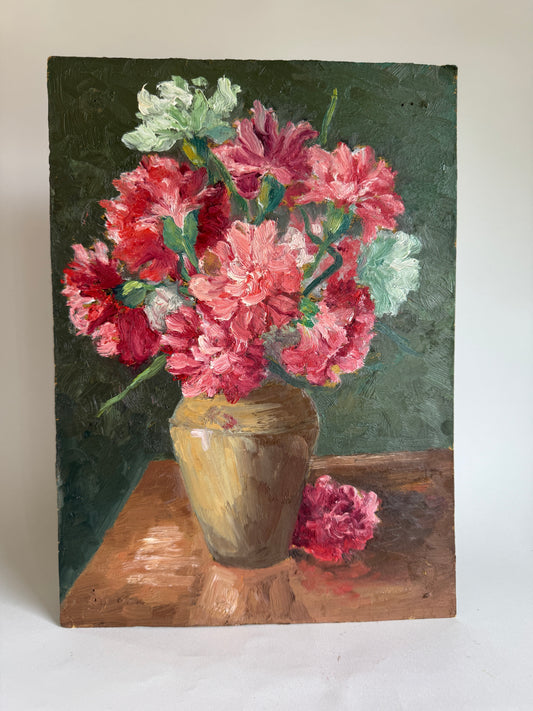 Double-Sided Vintage French Oil Painting