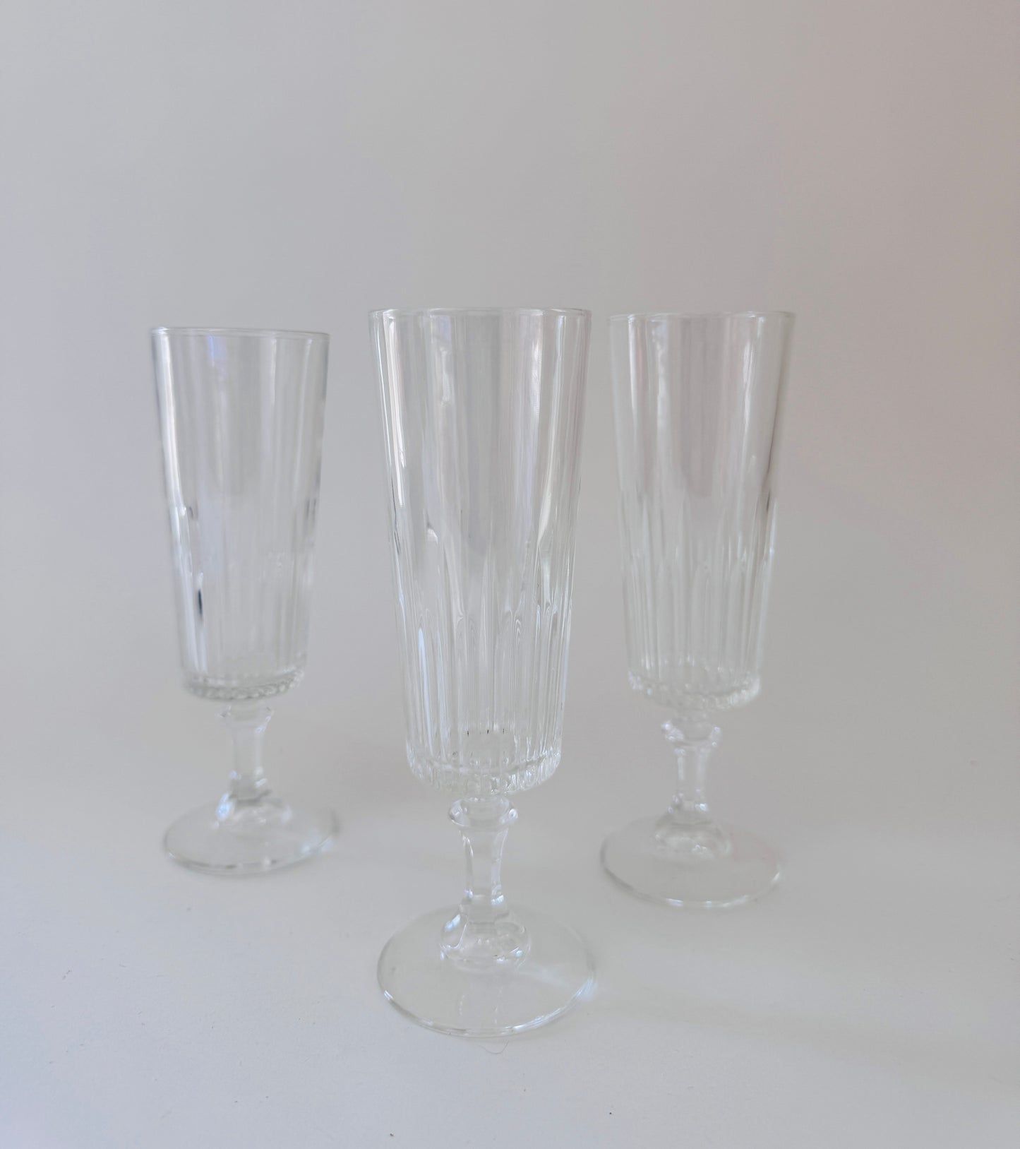 Cut Glass Champagne Flutes (set of 3)