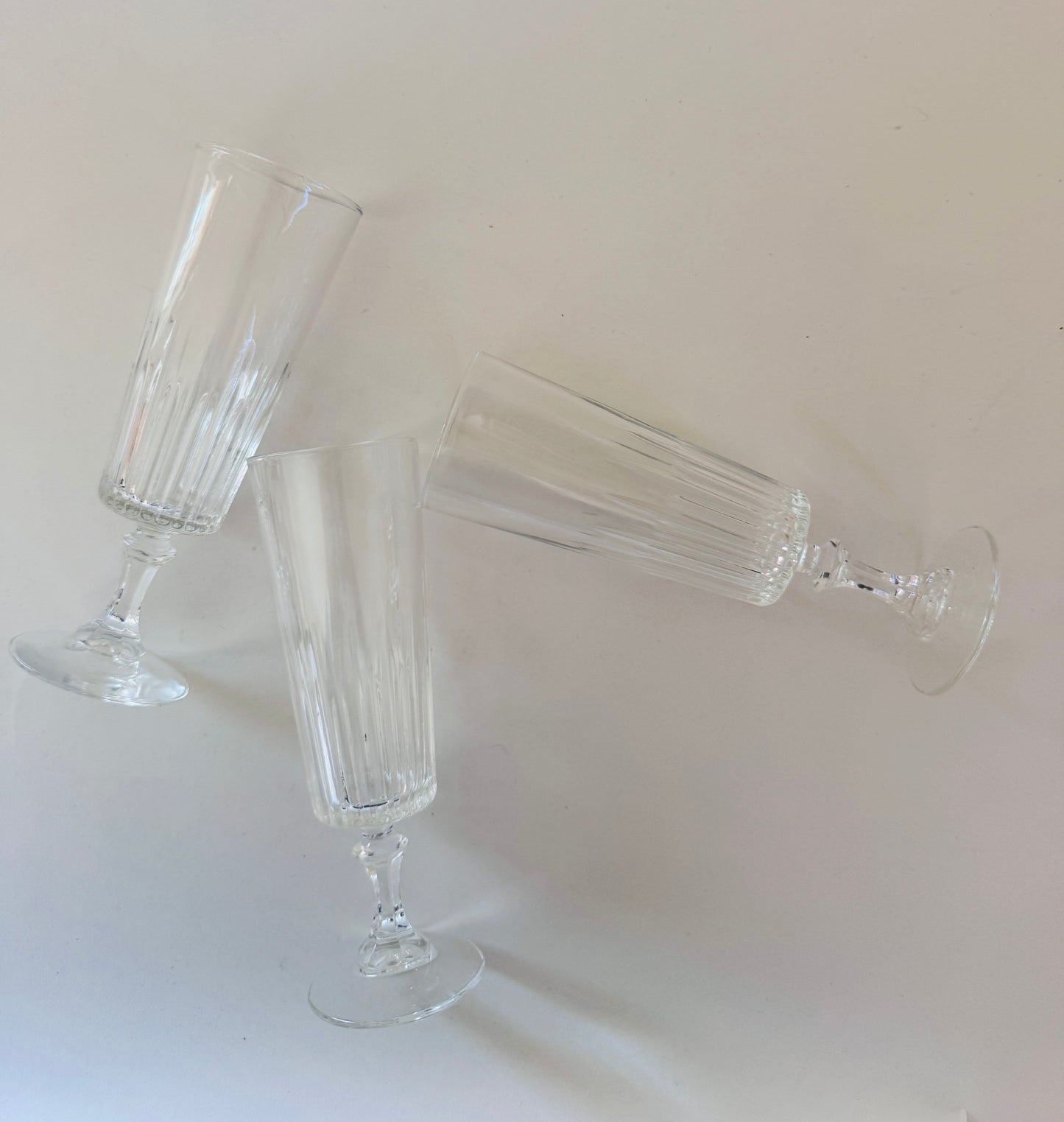 Cut Glass Champagne Flutes (set of 3)