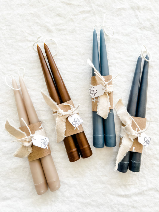 Hand-dipped Candles in the Scandinavian Tradition in Four Colors