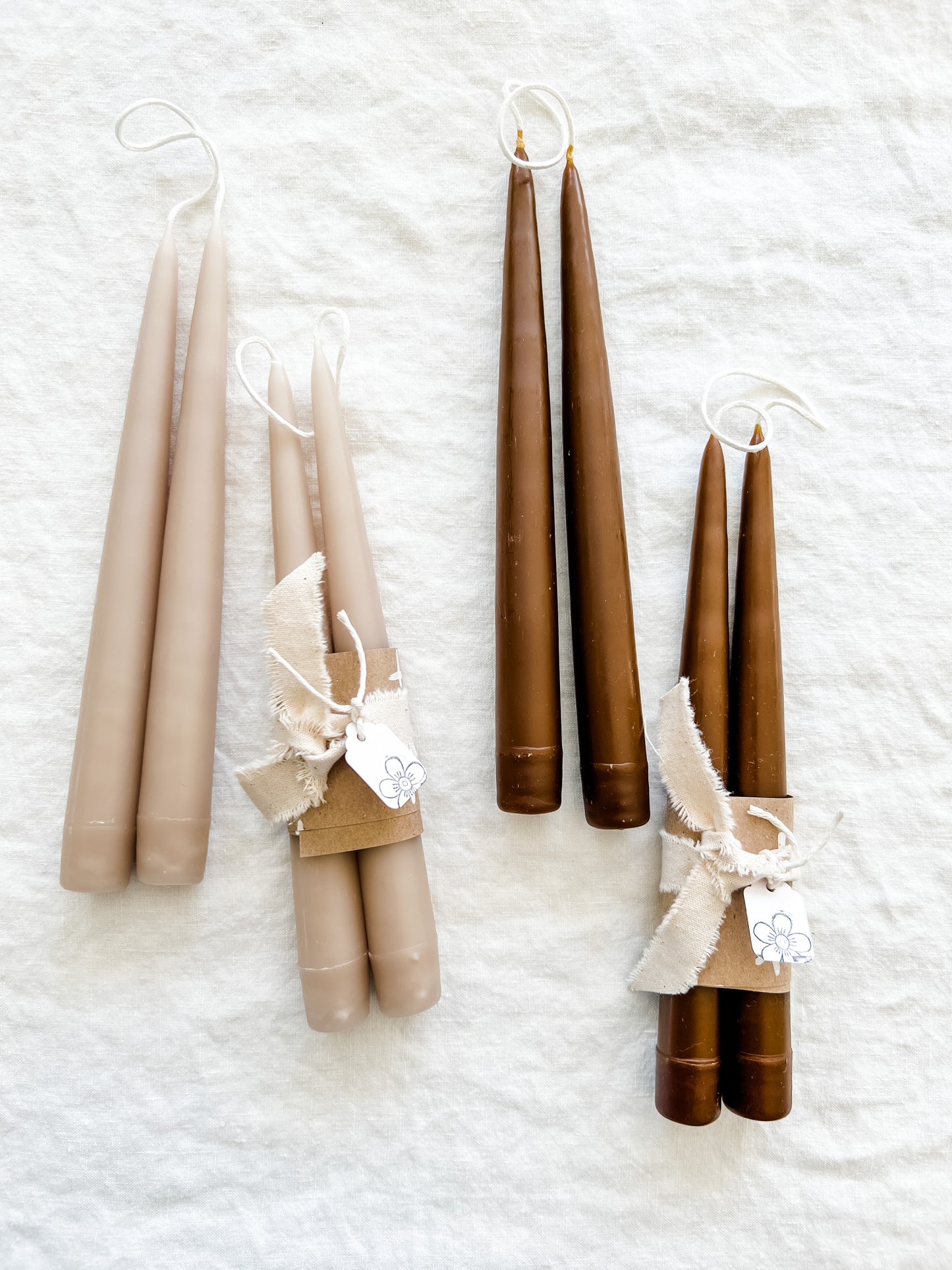 Hand-dipped Candles in the Scandinavian Tradition in Four Colors